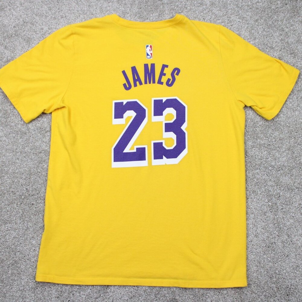 Nike LeBron James‎ #23 Jersey Shirt Youth XL Yellow/Purple Dri-Fit S/S Pullover